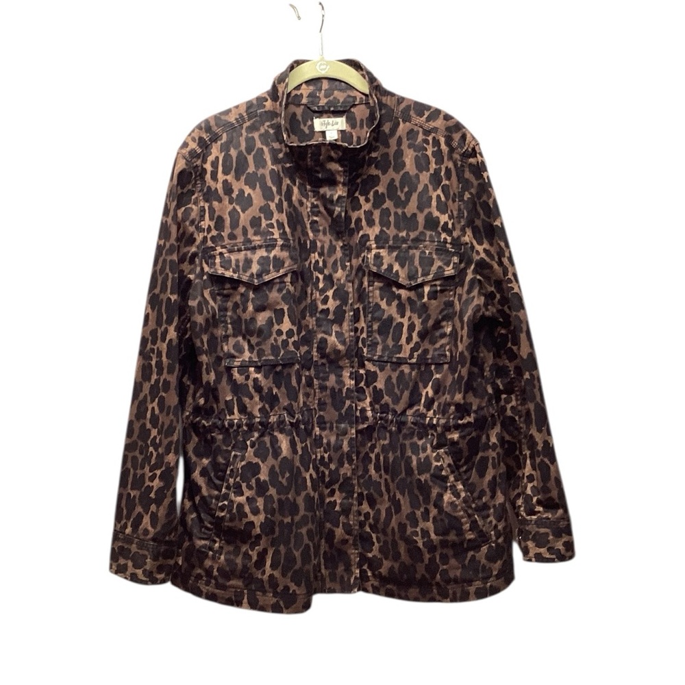 Style & Co leopard print Military type jacket. Size Extra Large
